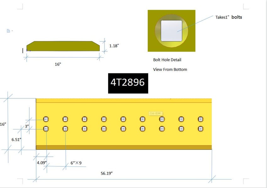 4T2896 | Caterpillar Cutting Edges-56.25" LONG