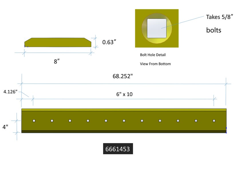 6661453 | Bobcat Style Cutting Edges-68.25" LONG