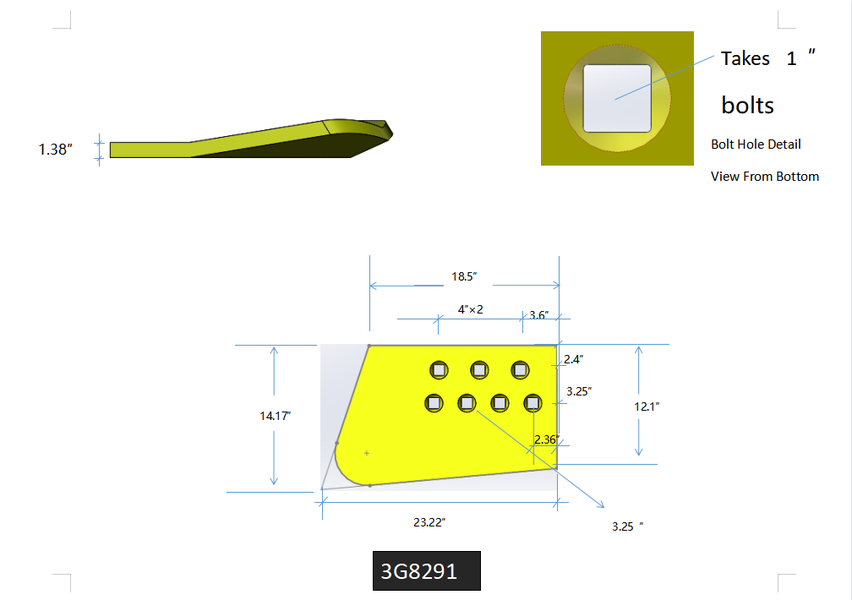 3G8291 | Caterpillar End Bits-HOT CUPPED