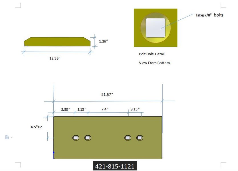 421-815-1121 | Komatsu Cutting Edges-21.50" LONG