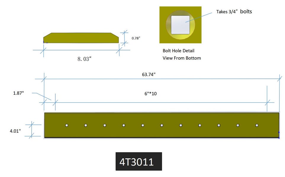 4T3011 | Caterpillar Cutting Edges-63.75" LONG