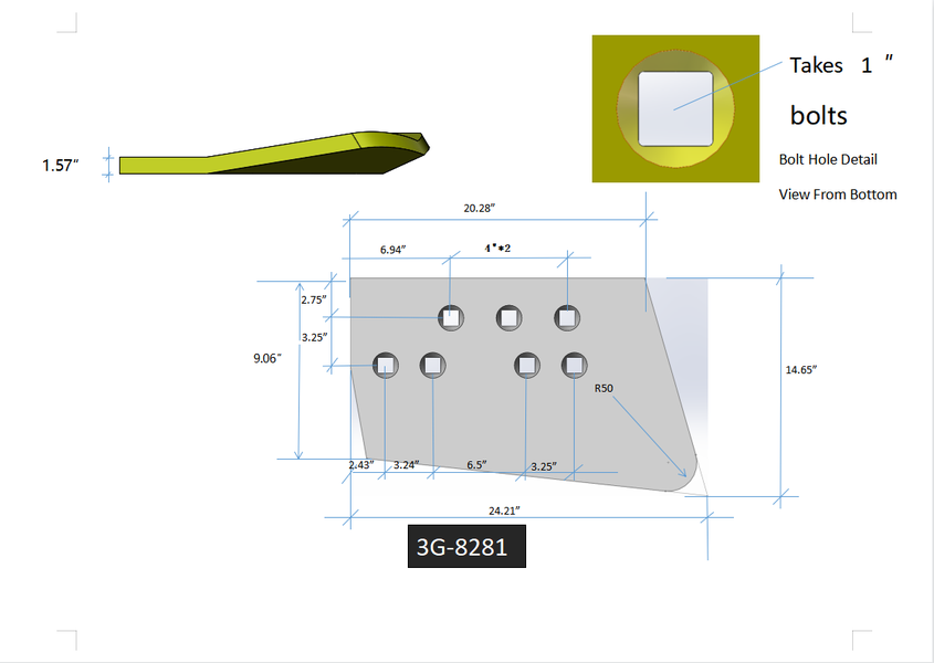3G8281 | Caterpillar End Bits-HOT CUPPED