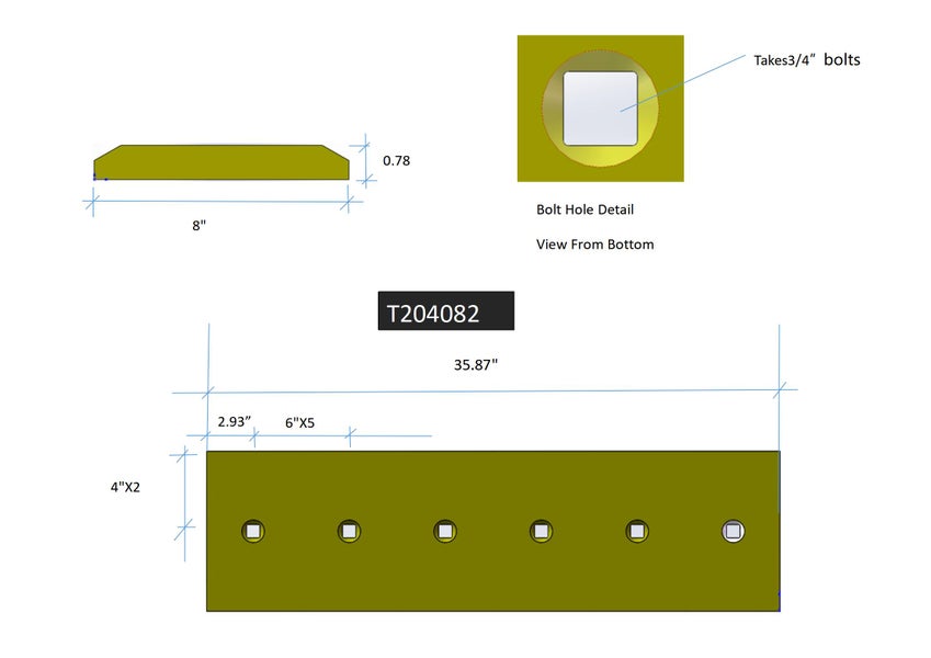 T204082 | John Deere Cutting Edges-35.88" LONG