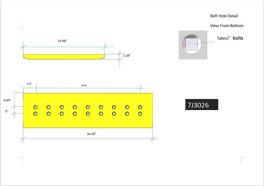 7J3026 | Caterpillar Cutting Edges-54.25" LONG
