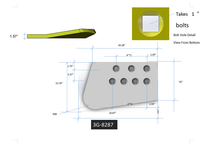 3G8287 | Caterpillar End Bits-HOT CUPPED