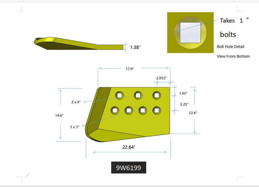 9W6199 | Caterpillar End Bits-HOT CUPPED