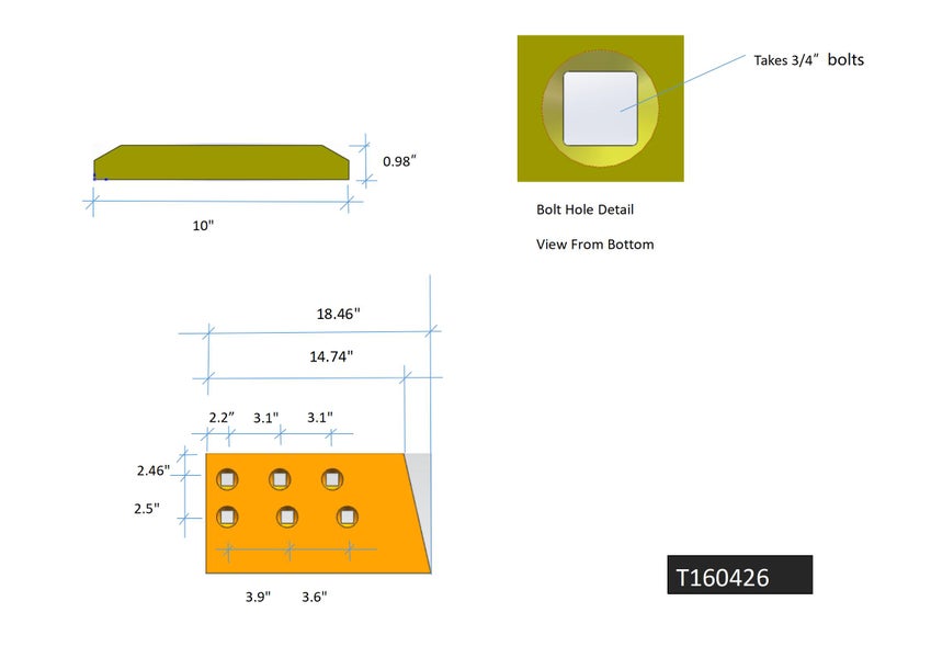 T160426 | John Deere Cutting Edges-18.38" LONG