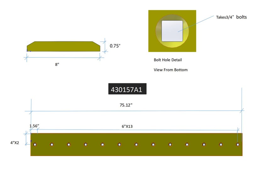 430157A1 | New Holland Cutting Edges-75.12" LONG