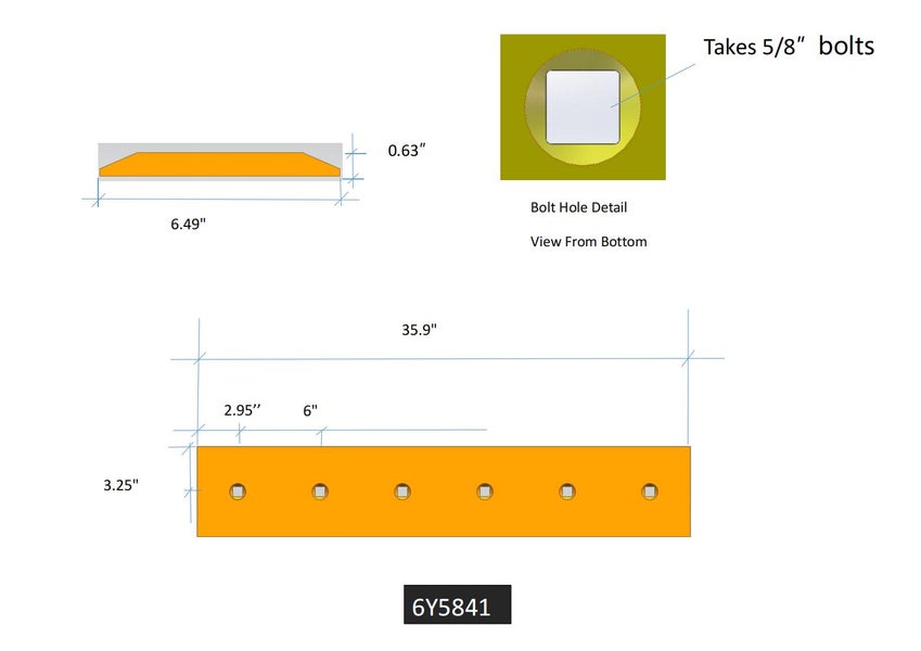 6Y5841 | Caterpillar Cutting Edges-35.88" LONG