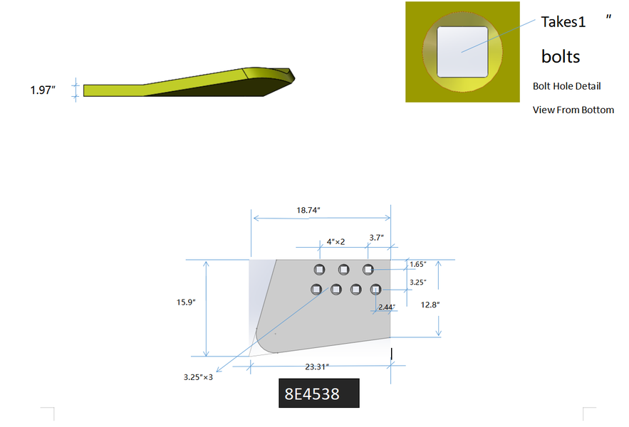 8E4538 | Caterpillar End Bits-HOT CUPPED
