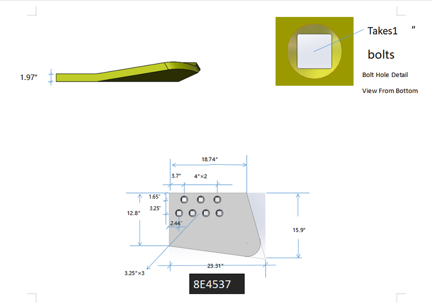 8E4537 | Caterpillar End Bits-HOT CUPPED