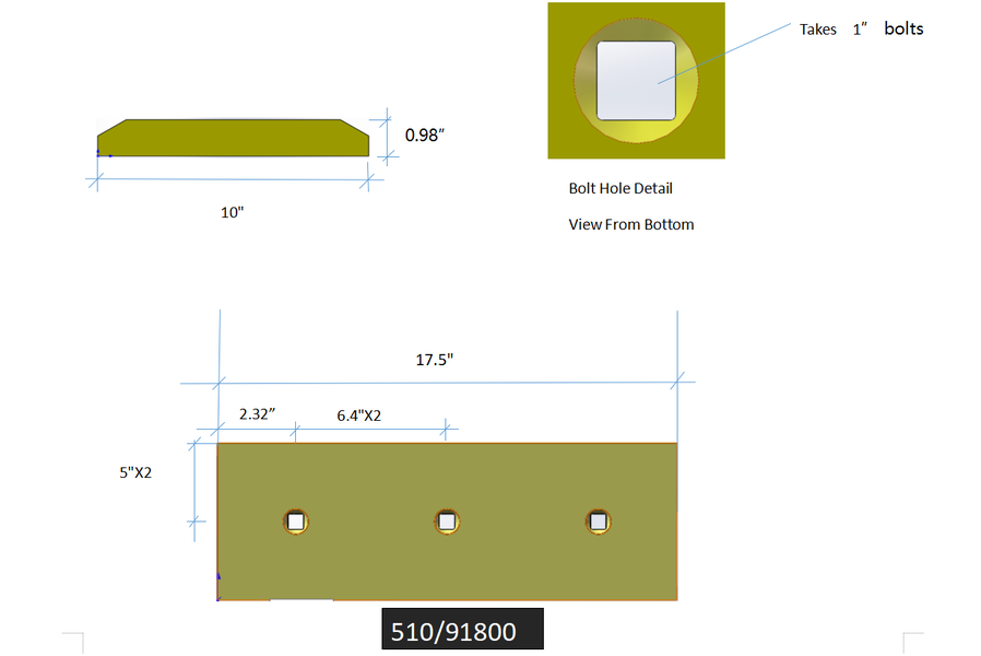 510/91800 | JCB Cutting Edges-17.48" LONG