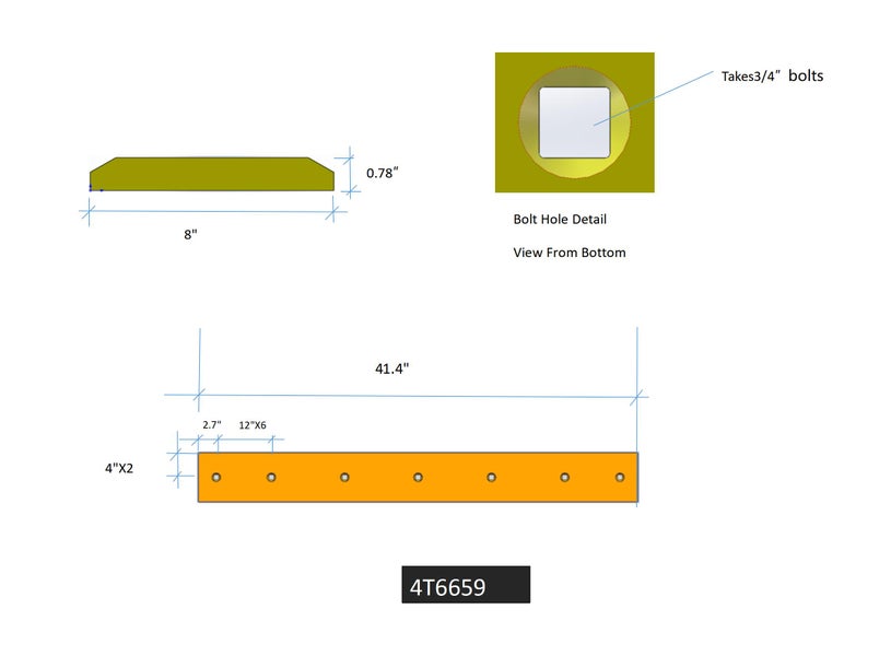 4T6659 | Caterpillar Cutting Edges-41.50" LONG
