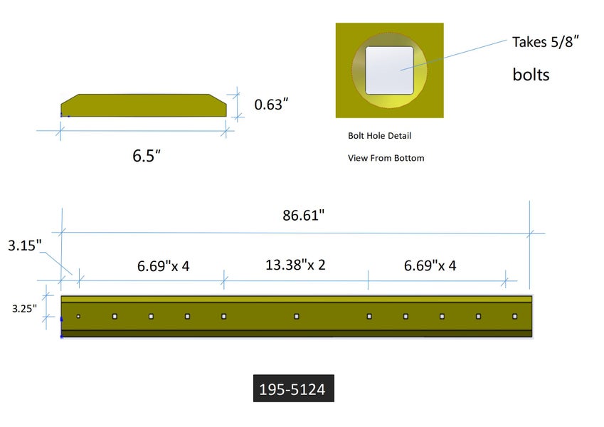 195-5124 | Caterpillar Cutting Edges-86" LONG