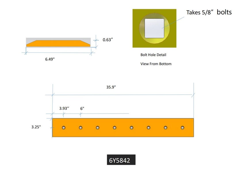 6Y5842 | Caterpillar Cutting Edges-49.88" LONG
