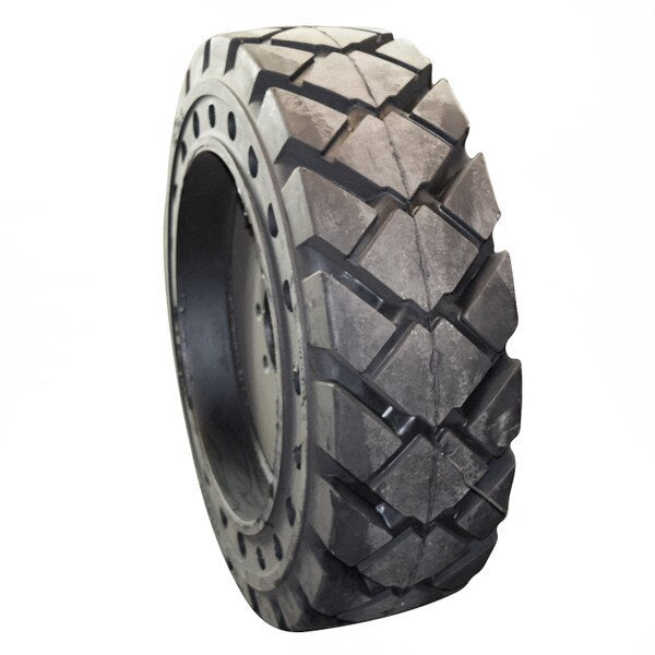 Solid tire for skid steer with diamond tread