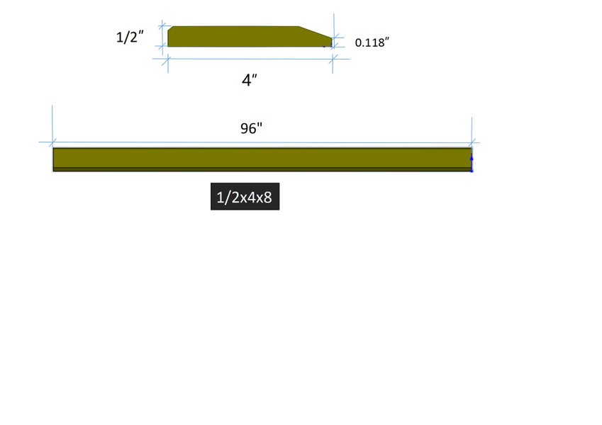 1/2 X 4 X 8 | Caterpillar Cutting Edges